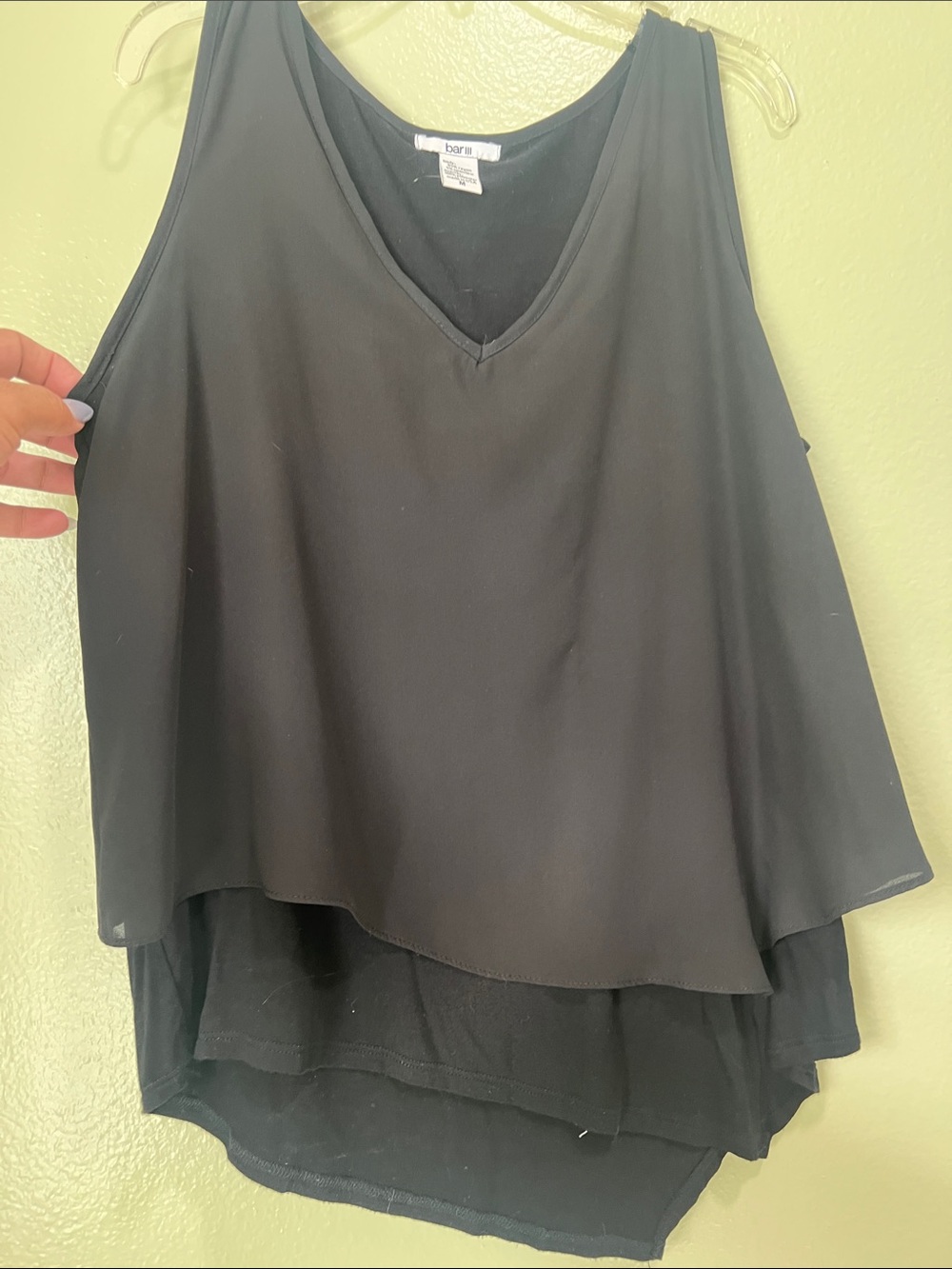 Bar III Black Layered V-Neck Camisole